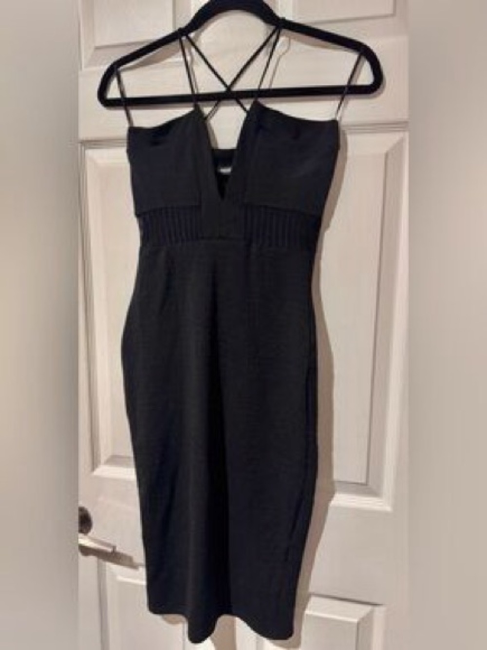 Missguided Black Crisscross Strap Midi Dress